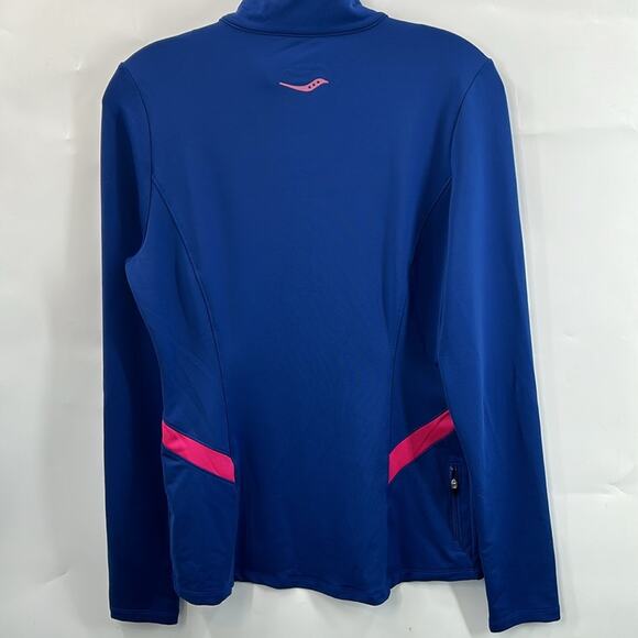 Saucony Women's Blue Quarter Zip Activewear Pullover Top Size Medium - Picture 9 of 15